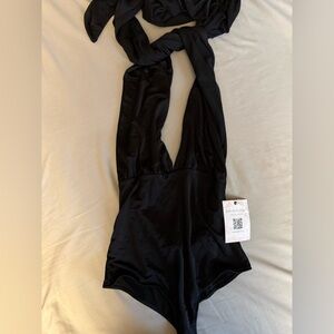 Free People Black ‘Wear Me 100 ways) Bodysuit